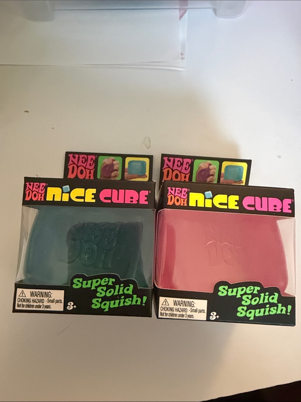 Nice Cube Super Solid Squish Toy - Pink and blue